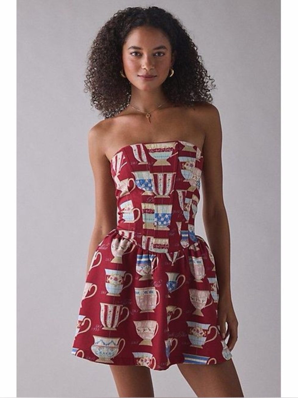 UO Kimchi Blue Sugar Plum Strapless Corset Mini Dress